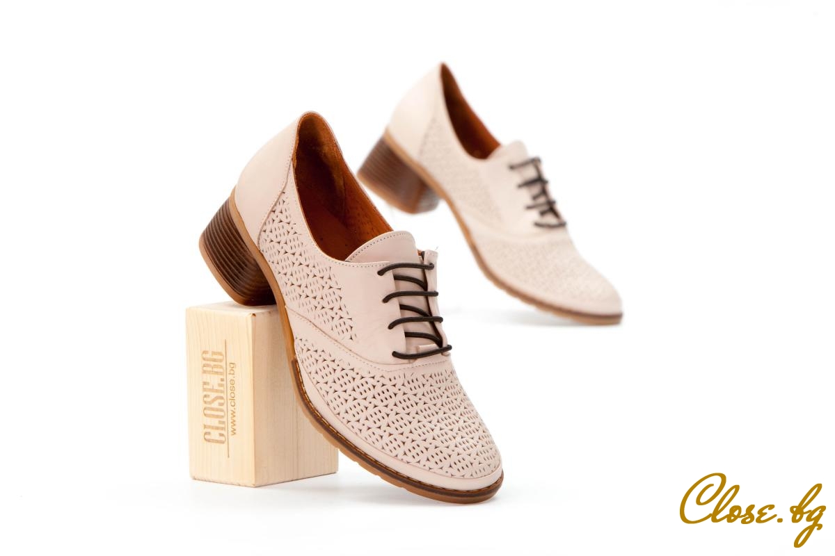 Дамски обувки на ток Tiana светлобежови