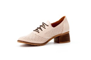 Дамски обувки на ток Tiana светлобежови 1