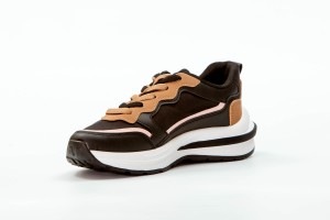 Дамски спортни обувки Vilana черни с кафяво и розово 1