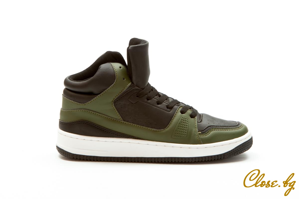 Мъжки спортни кецове Ericco зелени с черно