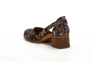 Дамски обувки на ток Juliya черни с принт 3