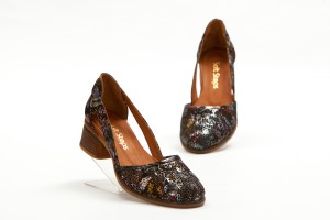 Дамски обувки на ток Juliya черни с принт 5