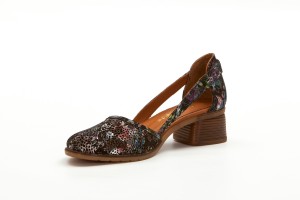 Дамски обувки на ток Juliya черни с принт 4