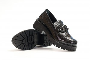 Дамски ежедневни обувки Divna черен лак 2