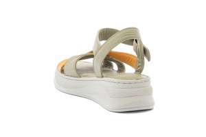 Дамски анатомични сандали Simon светлозелени с жълто 2