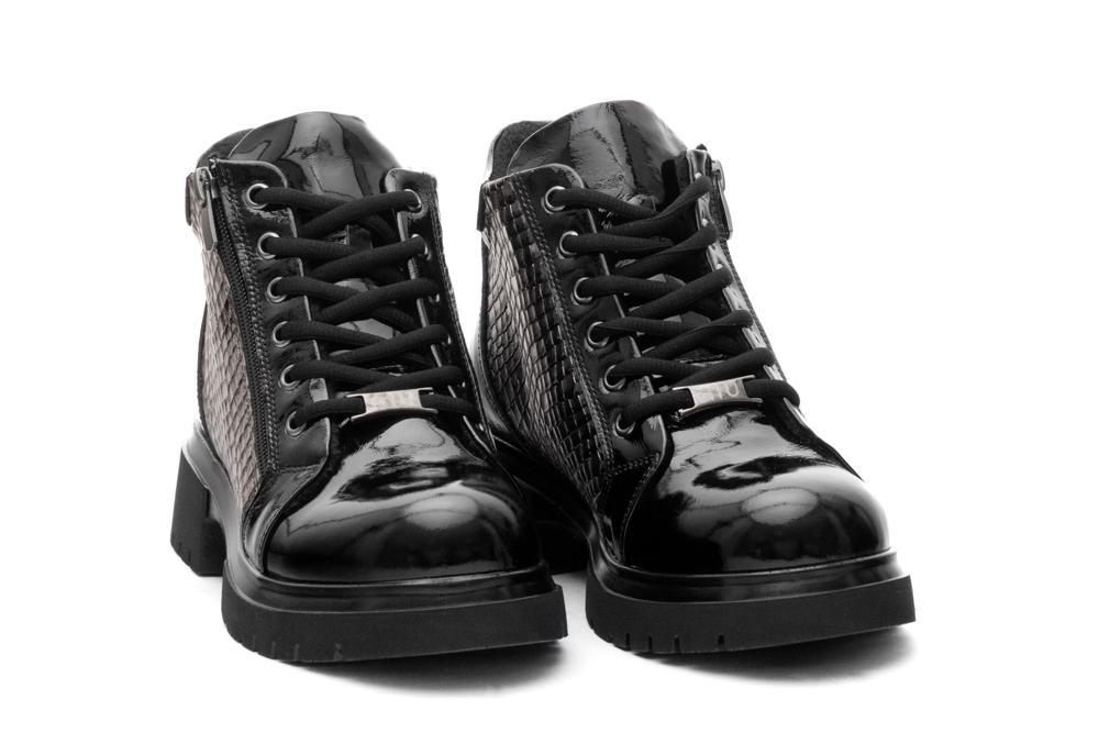 Дамски ежедневни боти Jully черни със сребристо