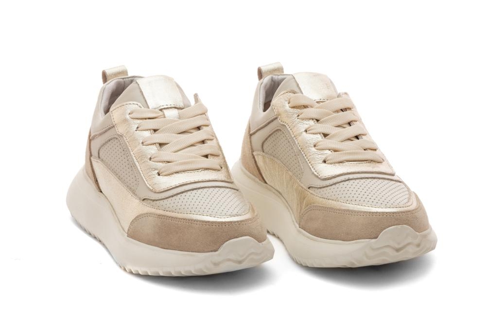 Дамски ежедневни обувки Albina бежови със златно