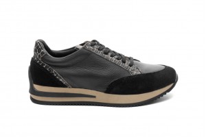 Дамски ежедневни обувки Ponchi черни с принт леопард 1