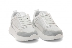 Дамски ежедневни обувки Albinaбели със сребърно и сиво