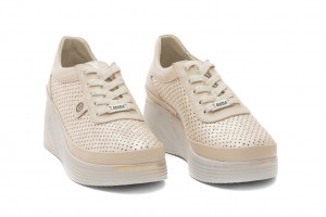 Дамски ежедневни обувки Valena бежови със златисто