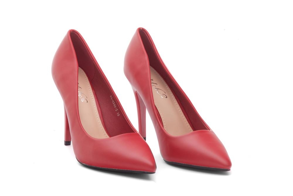 Дамски обувки на ток Silva червени