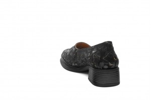 Дамски обувки на ток Emina черни с принт 2