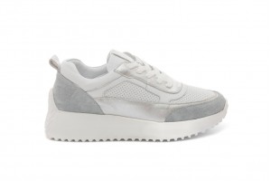 Дамски ежедневни обувки Albinaбели със сребърно и сиво 1