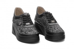 Дамски ежедневни обувки Valena черни с графит